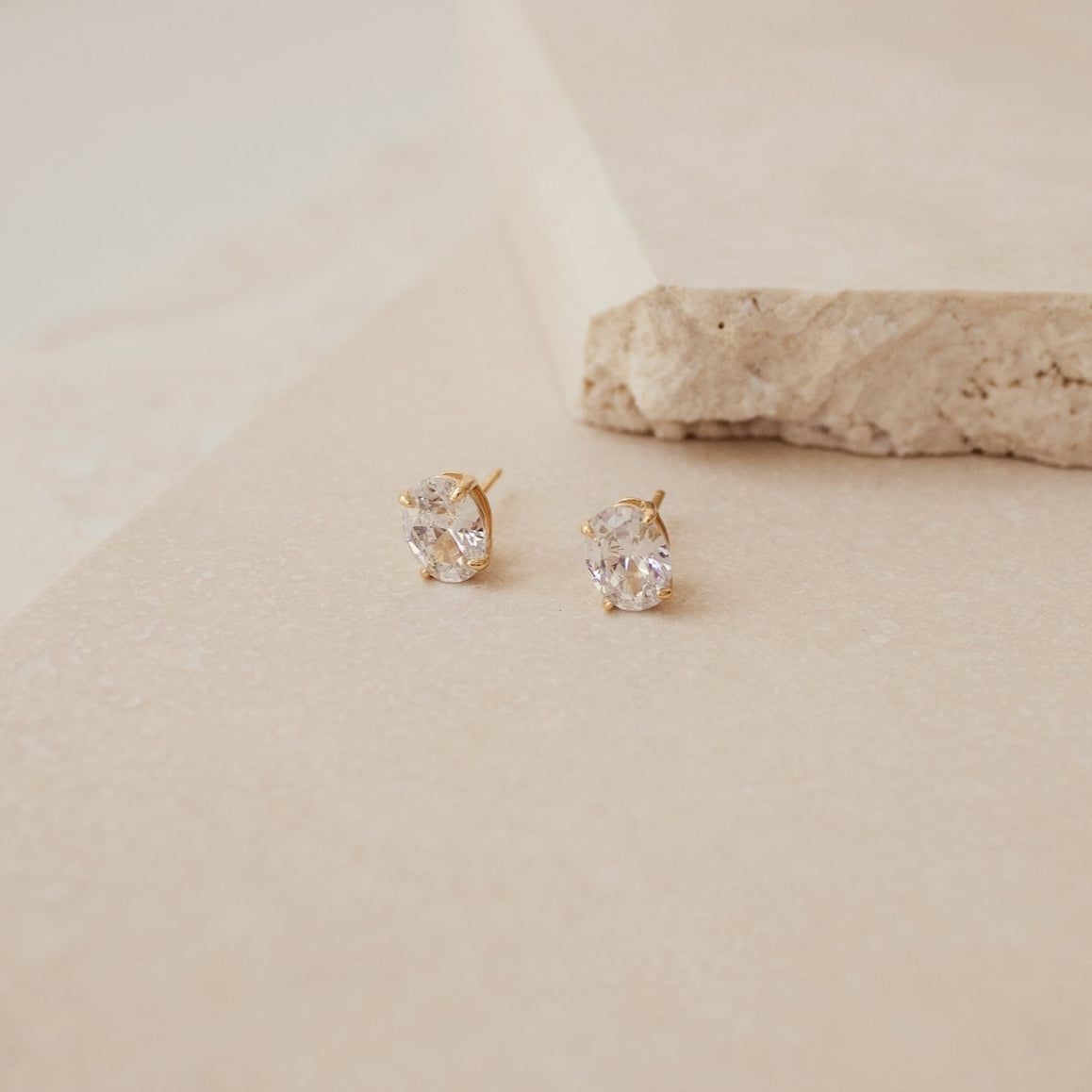 Oval Diamond Studs